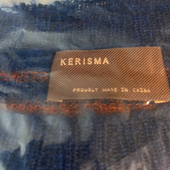Kerisma brand Blue and Brown Stripe Lightweight knit Top - Picture 4 of 8